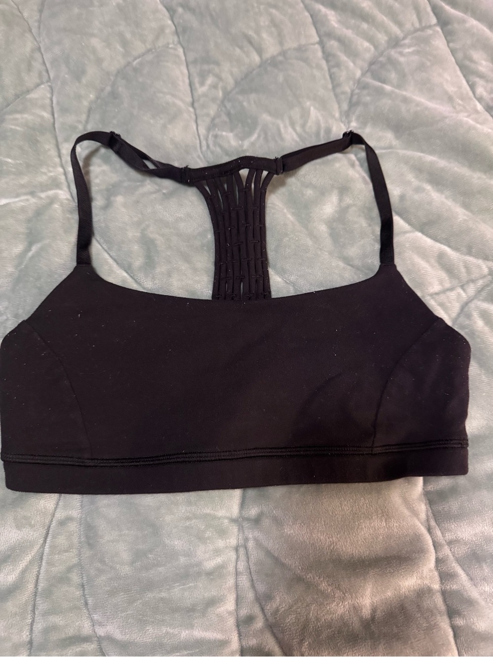 lululemon Black Strappy Racerback Sports Bra - size 4